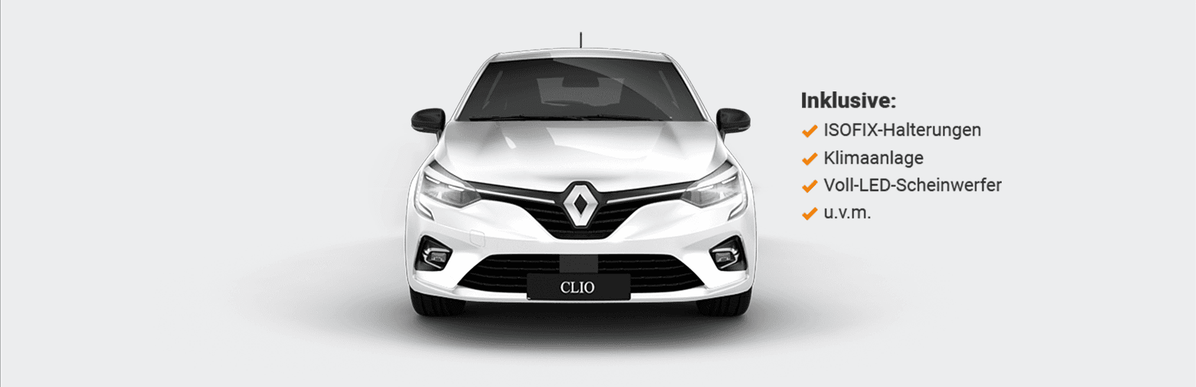 Unser Bestseller: der Renault Clio Frontansicht